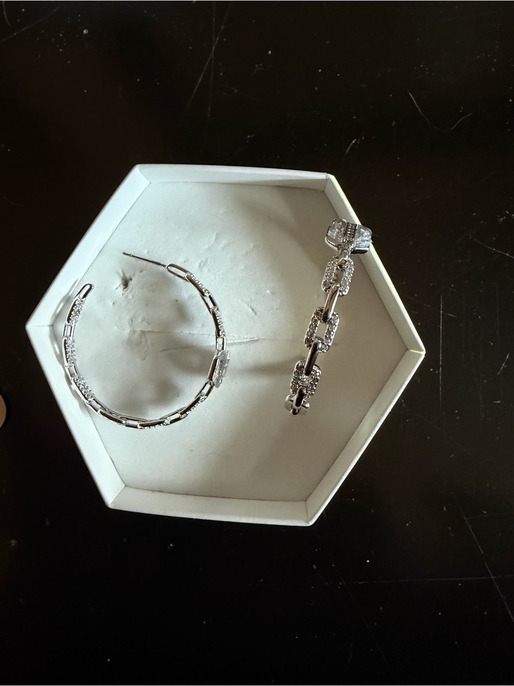 CZ Rhodium Hoops: OGs - Picture 3 of 3